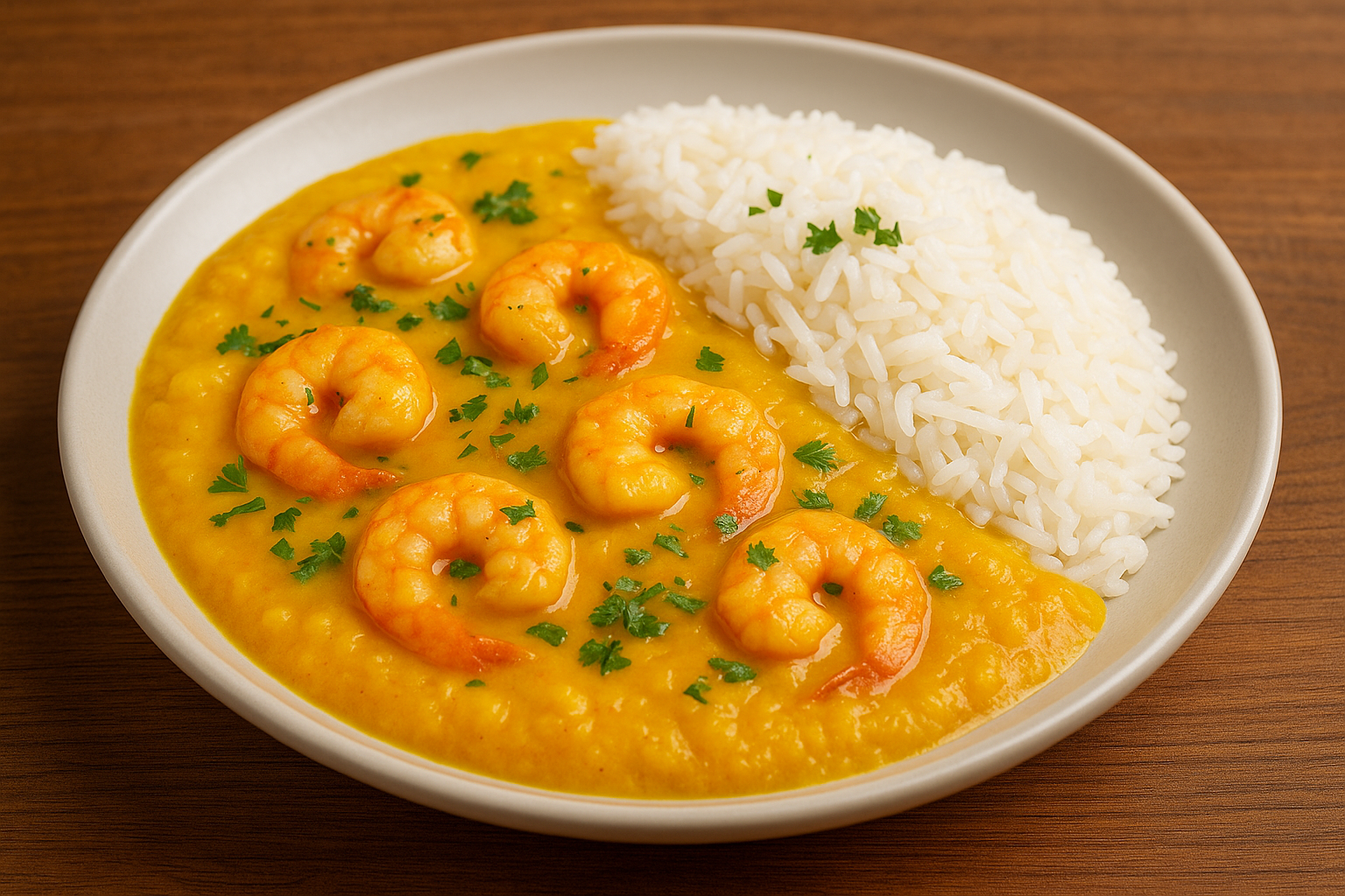 Shrimp Bobó with White Rice / Bobó de Camarão com Arroz Branco