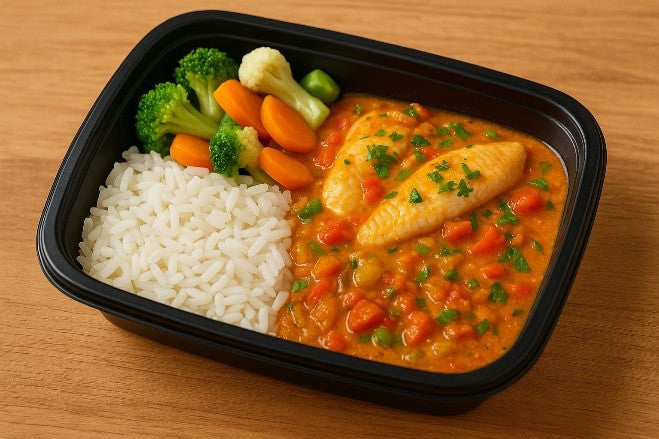 Fish Moqueca with Rice & Veggies / Moqueca de Peixe com Arroz e Legumes