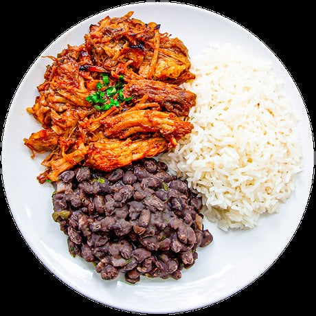 BBQ Pulled Pork with Rice & Beans / Pulled Pork com Arroz e Feijão